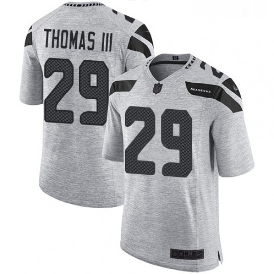 Mens Nike Seattle Seahawks 29 Earl Thomas III Limited Gray Gridiron II NFL Jersey