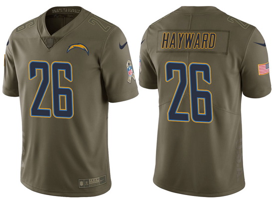 Mens Chargers casey hayward olive 2017 salute to service jersey