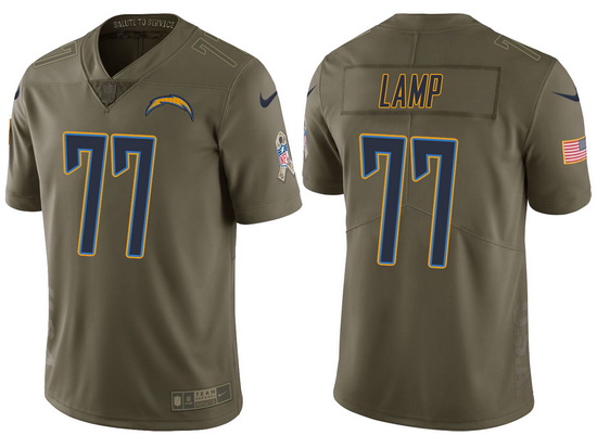 Mens Chargers forrest lamp olive 2017 salute to service jersey