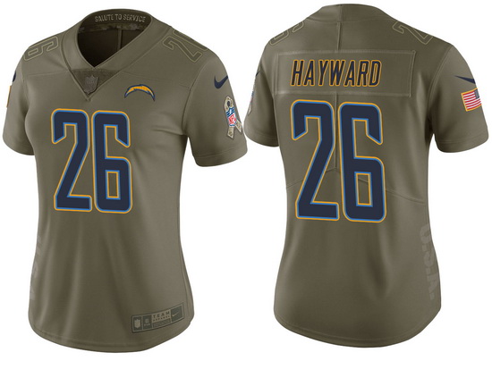 womens chargers casey hayward olive 2017 salute to service jersey