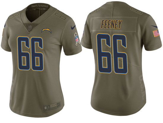 womens chargers dan feeney olive 2017 salute to service jersey