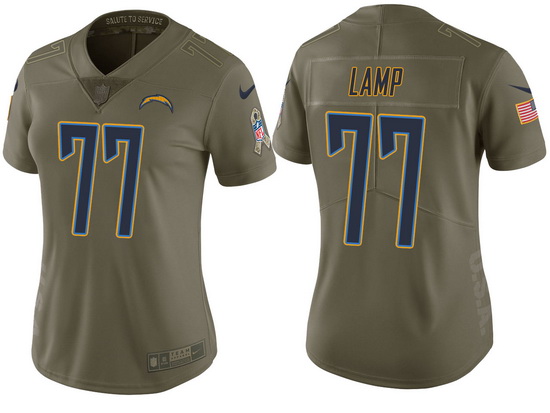 womens chargers forrest lamp olive 2017 salute to service jersey