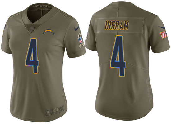 womens chargers melvin ingram olive 2017 salute to service jersey