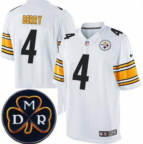 Men's Nike Pittsburgh Steelers #4 Jordan Berry Elite White NFL MDR Dan Rooney Patch Jersey