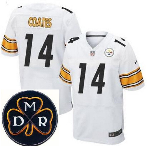 Men's Nike Pittsburgh Steelers #14 Sammie Coates White Stitched NFL Elite MDR Dan Rooney Patch Jerse