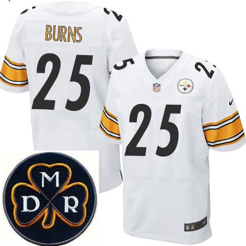 Men's Nike Pittsburgh Steelers #25 Artie Burns White Team Color Stitched NFL Elite MDR Dan Rooney Pa