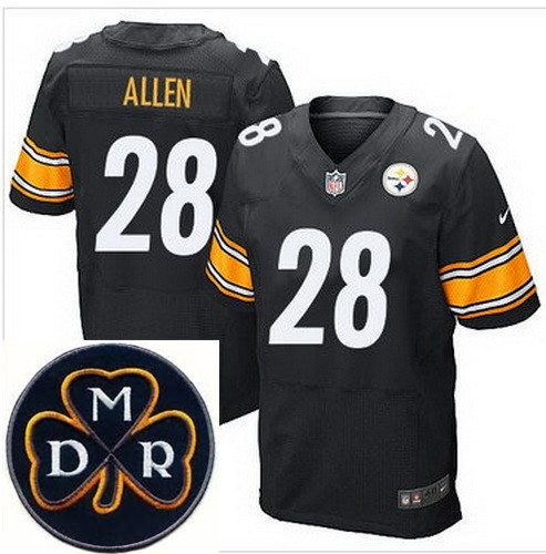 Men's Nike Pittsburgh Steelers #28 Cortez Allen Black Team Color Stitched NFL Elite MDR Dan Rooney P