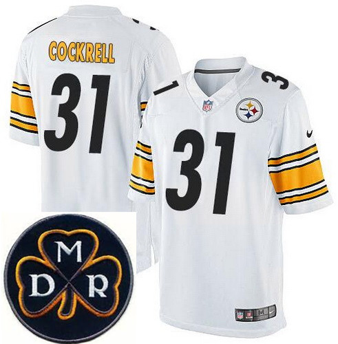 Men's Nike Pittsburgh Steelers #31 Ross Cockrell Elite White NFL MDR Dan Rooney Patch Jersey