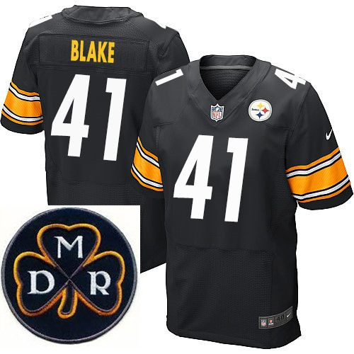 Men's Nike Pittsburgh Steelers #41 Antwon Blake Black Team Color Stitched NFL Elite MDR Dan Rooney P