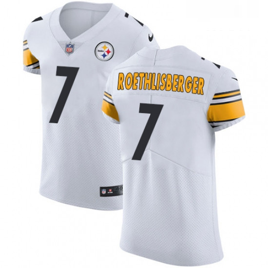 Mens Nike Pittsburgh Steelers 7 Ben Roethlisberger White Vapor Untouchable Elite Player NFL Jersey