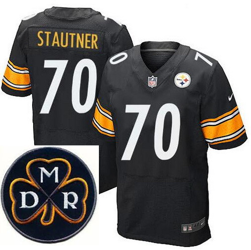 Men's Nike Pittsburgh Steelers #72 Cody Wallace Elite Black NFL MDR Dan Rooney Patch Jersey