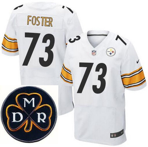 Men's Nike Pittsburgh Steelers #73 Ramon Foster Elite White NFL MDR Dan Rooney Patch Jersey