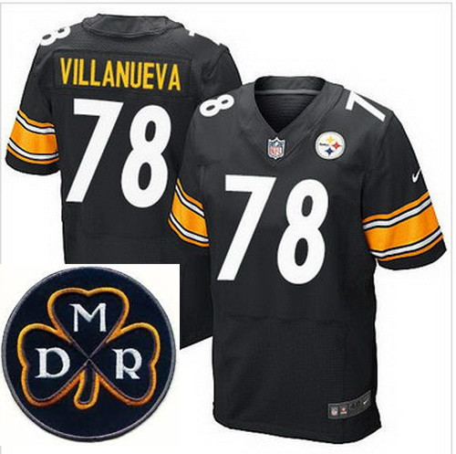 Men's Nike Pittsburgh Steelers #78 Alejandro Villanueva Black Team Color Stitched NFL Elite MDR Dan 