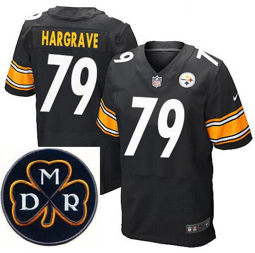 Men's Nike Pittsburgh Steelers #79 Javon Hargrave Elite Black NFL MDR Dan Rooney Patch Jersey