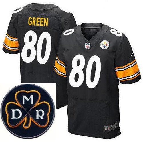 Men's Nike Pittsburgh Steelers #80 Ladarius Green Elite Black NFL MDR Dan Rooney Patch Jersey