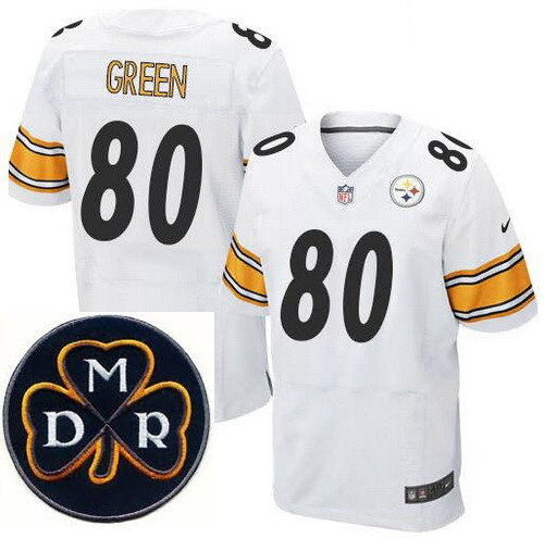 Men's Nike Pittsburgh Steelers #80 Ladarius Green Elite White NFL MDR Dan Rooney Patch Jersey