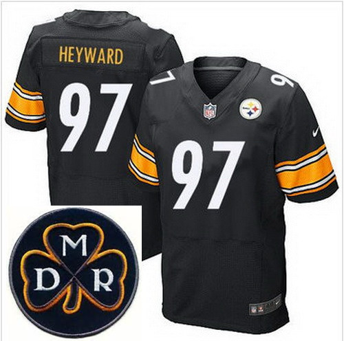 Men's Nike Pittsburgh Steelers #97 Cameron Heyward Black Team Color Stitched NFL Elite MDR Dan Roone