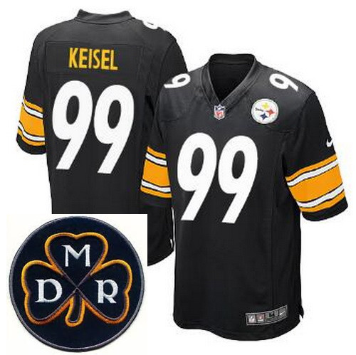 Men's Nike Pittsburgh Steelers #99 Brett Keisel Black Elite MDR Dan Rooney Patch Jerseys