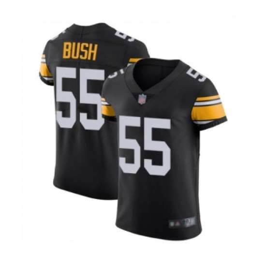 Mens Pittsburgh Steelers 55 Devin Bush Black Alternate Vapor Untouchable Elite Player Football Jerse