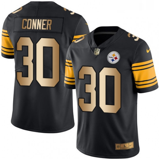 Mens Nike Pittsburgh Steelers 30 James Conner Limited BlackGold Rush Vapor Untouchable NFL Jersey