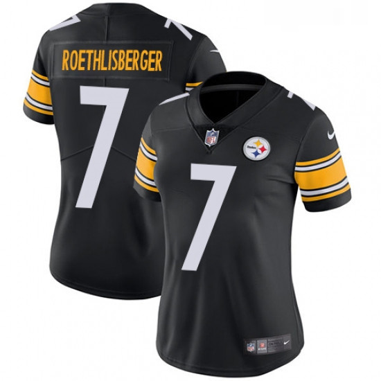 Womens Nike Pittsburgh Steelers 7 Ben Roethlisberger Black Team Color Vapor Untouchable Limited Play