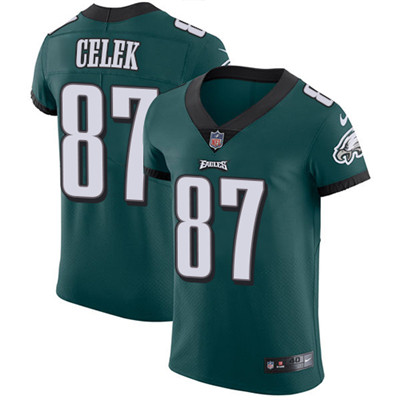 Nike Eagles #87 Brent Celek Midnight Green Team Color Mens Stitched NFL Vapor Untouchable Elite Jers