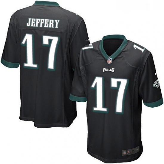 Mens Nike Philadelphia Eagles 17 Alshon Jeffery Game Black Alternate NFL Jersey