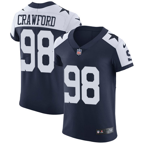 Nike Cowboys #98 Tyrone Crawford Navy Blue Thanksgiving Mens Stitched NFL Vapor Untouchable Throwbac