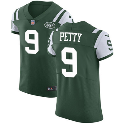 Nike Jets #9 Bryce Petty Green Team Color Mens Stitched NFL Vapor Untouchable Elite Jersey