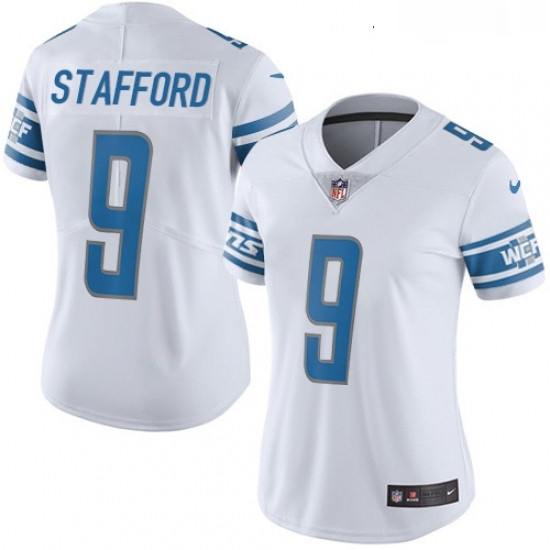 Womens Nike Detroit Lions 9 Matthew Stafford Limited White Vapor Untouchable NFL Jersey