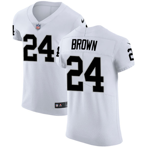 Nike Raiders #24 Willie Brown White Mens Stitched NFL Vapor Untouchable Elite Jersey