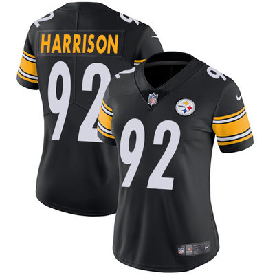 Nike Steelers #92 James Harrison Black Team Color Womens Stitched NFL Vapor Untouchable Limited Jers