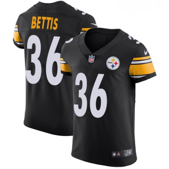 Mens Nike Pittsburgh Steelers 36 Jerome Bettis Black Team Color Vapor Untouchable Elite Player NFL J