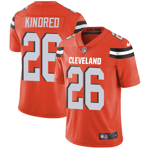 Men Nike Browns #26 Derrick Kindred Orange Alternate Stitched NFL Vapor Untouchable Limited Jersey