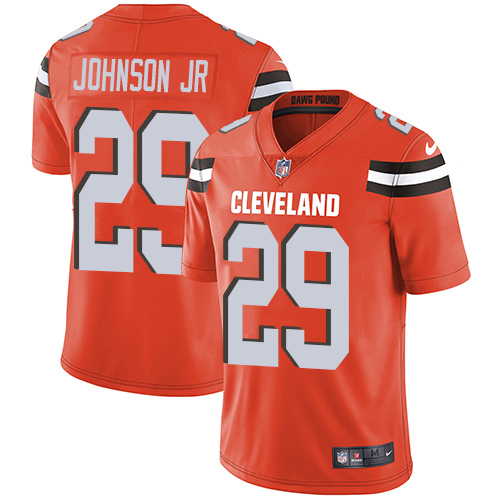 Men Nike Browns #29 Duke Johnson Jr Orange Alternate Stitched NFL Vapor Untouchable Limited Jersey