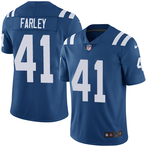 Men Nike Colts #41 Matthias Farley Royal Blue Team Color Stitched NFL Vapor Untouchable Limited Jers