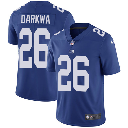 Men Nike Giants #26 Orleans Darkwa Royal Blue Team Color Stitched NFL Vapor Untouchable Limited Jers