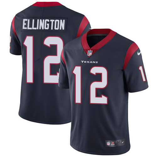 Men Nike Texans #12 Bruce Ellington Navy Blue Team Color Stitched NFL Vapor Untouchable Limited Jers