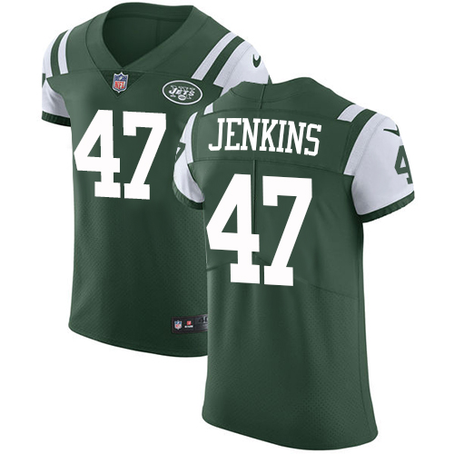 Men Nike Jets #47 Jordan Jenkins Green Team Color Stitched NFL Vapor Untouchable Elite Jersey