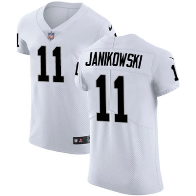 Men Nike Raiders #11 Sebastian Janikowski White Stitched NFL Vapor Untouchable Elite Jersey