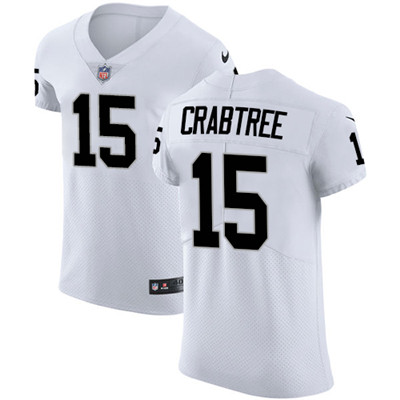 Men Nike Raiders #15 Michael Crabtree White Stitched NFL Vapor Untouchable Elite Jersey