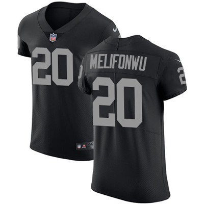 Men Nike Raiders #20 Obi Melifonwu Black Team Color Stitched NFL Vapor Untouchable Elite Jersey