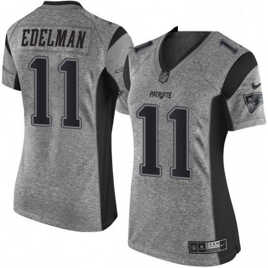 Womens Nike New England Patriots 11 Julian Edelman Limited Gray 