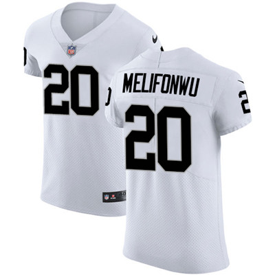 Men Nike Raiders #20 Obi Melifonwu White Stitched NFL Vapor Untouchable Elite Jersey