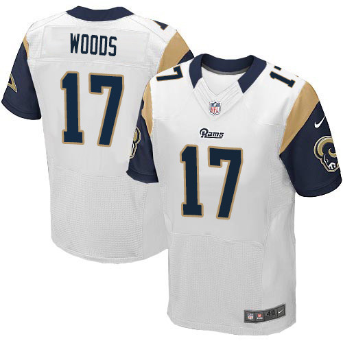 Men Nike Rams #17 Robert Woods White Stitched NFL Elite Jersey