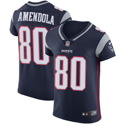 Men Nike Patriots #80 Danny Amendola Navy Blue Team Color Stitched NFL Vapor Untouchable Elite Jerse