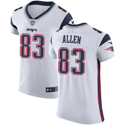 Men Nike Patriots #83 Dwayne Allen White Stitched NFL Vapor Untouchable Elite Jersey