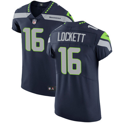 Men Nike Seahawks #16 Tyler Lockett Steel Blue Team Color Stitched NFL Vapor Untouchable Elite Jerse