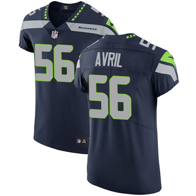 Men Nike Seahawks #56 Cliff Avril Steel Blue Team Color Stitched NFL Vapor Untouchable Elite Jersey