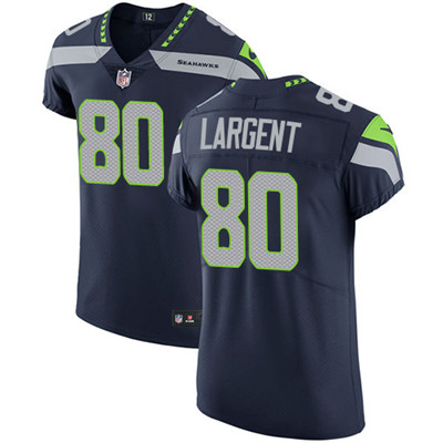 Men Nike Seahawks #80 Steve Largent Steel Blue Team Color Stitched NFL Vapor Untouchable Elite Jerse